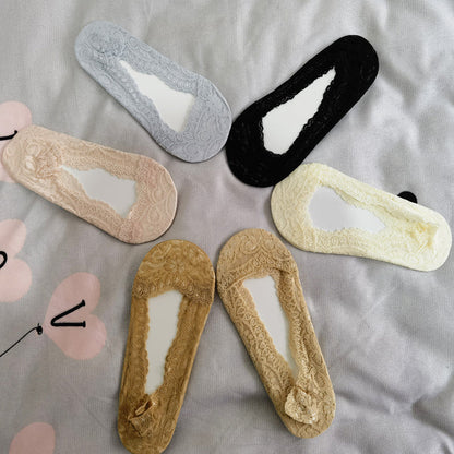 6 Pairs Women's Silicone Anti-Skid Invisible Boat Socks