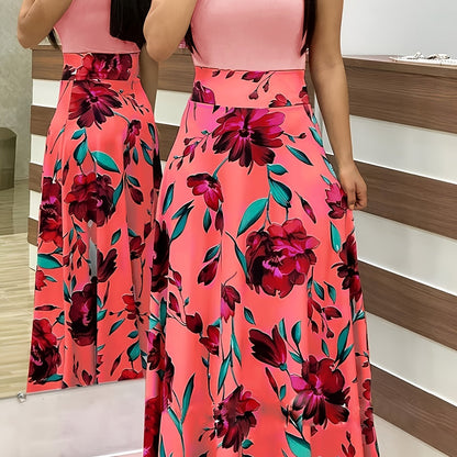 Casual Floral Print Crew Neck Short Sleeve Casual Every Day Dress