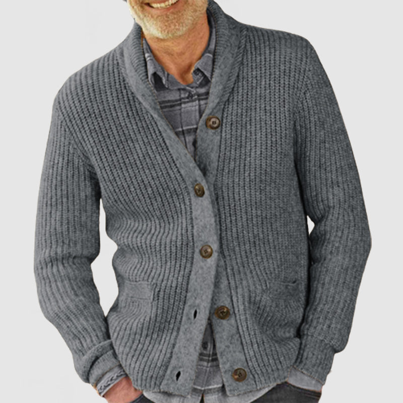 Men's Lapel Loose Pocket Sweater Cardigan