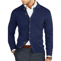 New Men's Button Down Long Sleeve Slim Cardigan Sweater