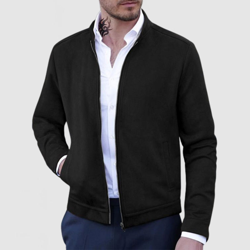 Men's Casual Zipper Suede Jacket