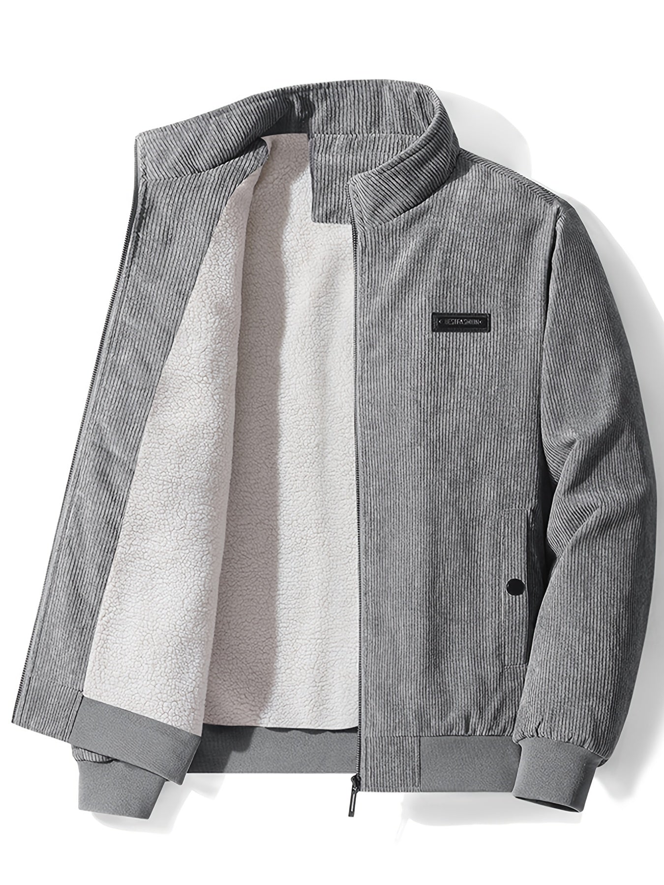 Men's Trendy Casual Lightweight Fleece Corduroy Cotton Lapel Jacket