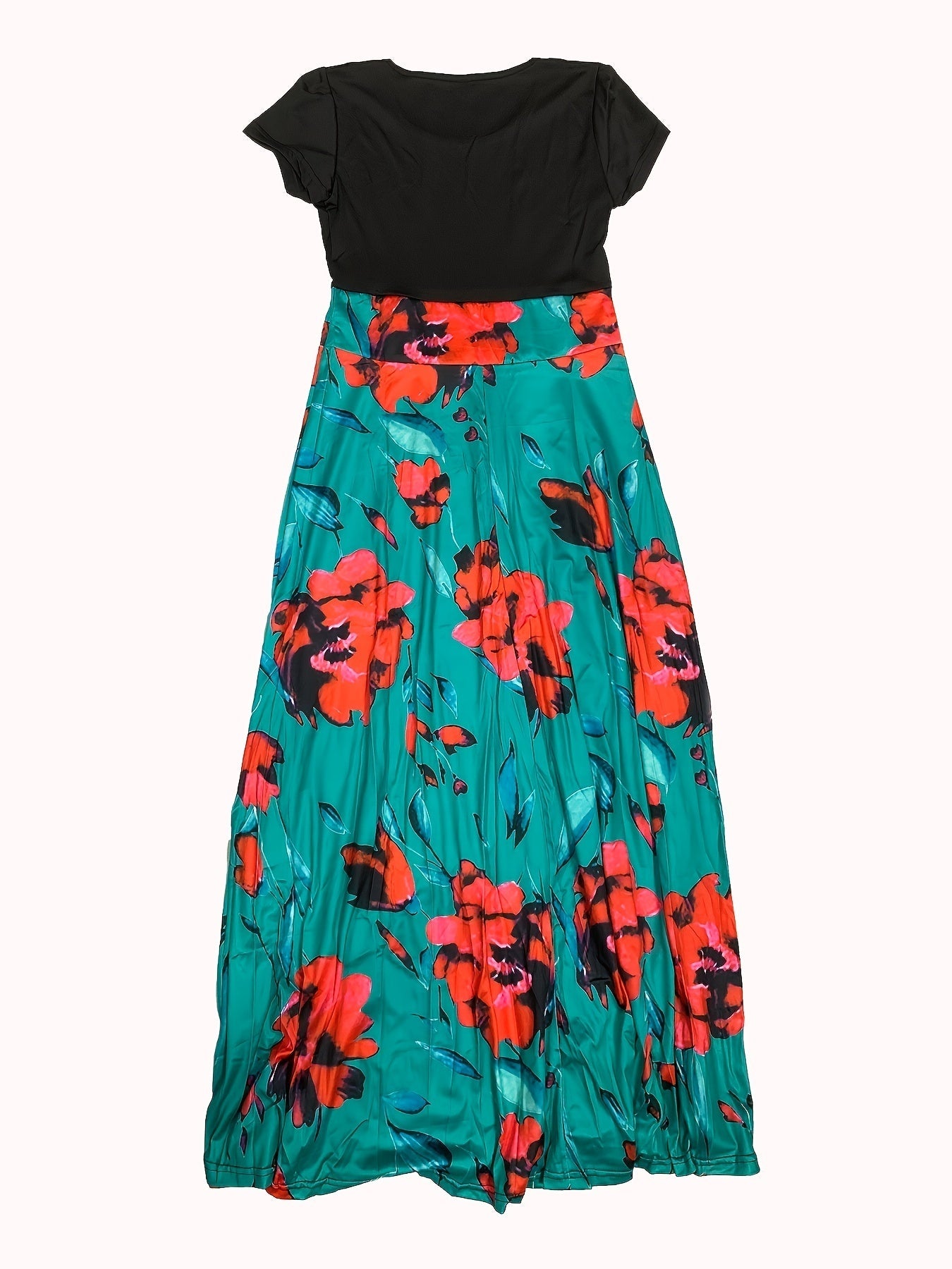 Casual Floral Print Crew Neck Short Sleeve Casual Every Day Dress