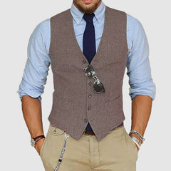 Men's Single-Breasted V-Neck Suit Vest