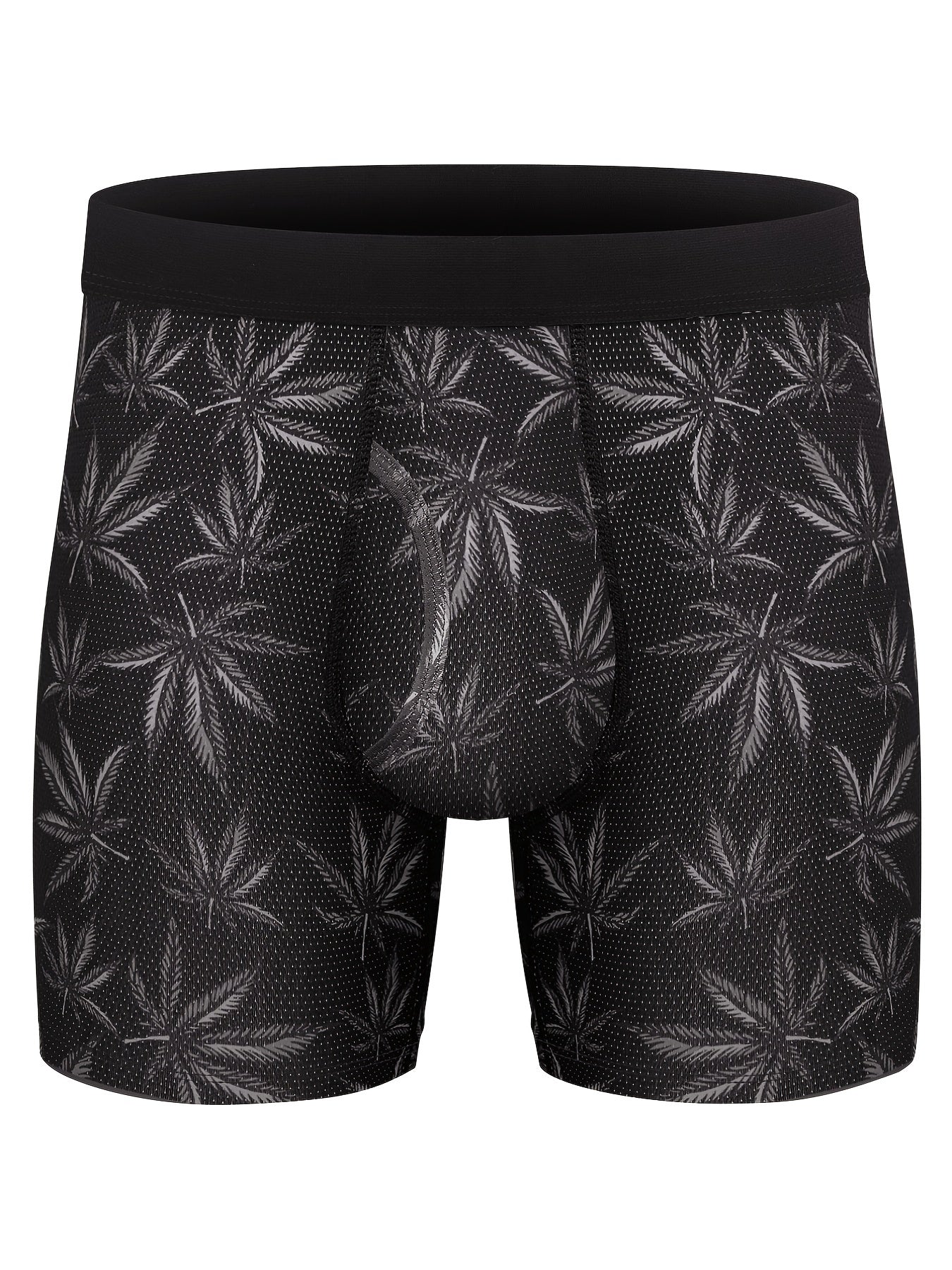 1pc Men's Breathable Boxer Briefs With Pattern Print