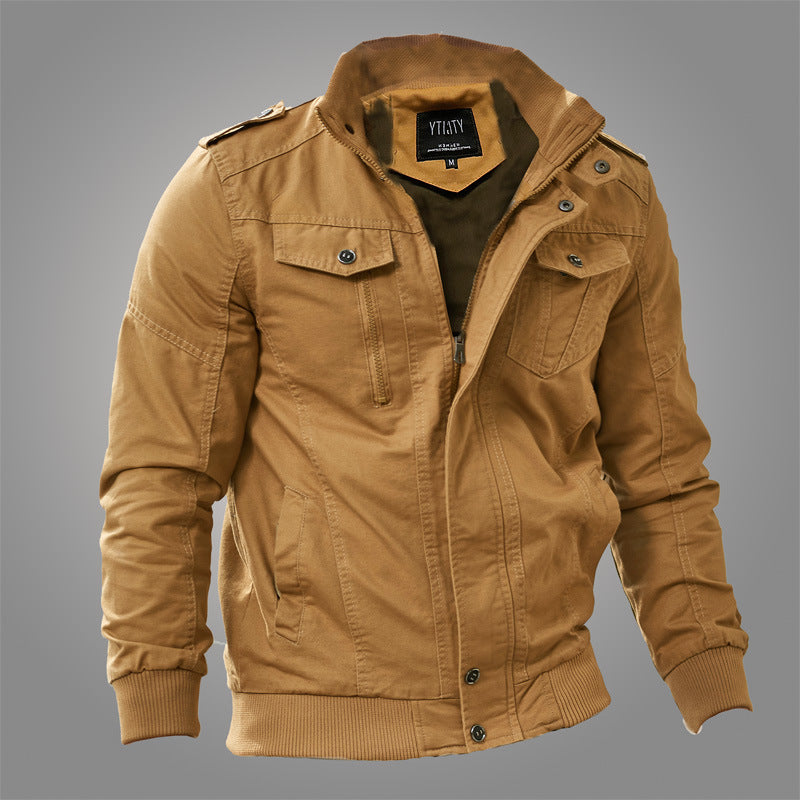 Men's flight jacket wash pure cotton plus size coat