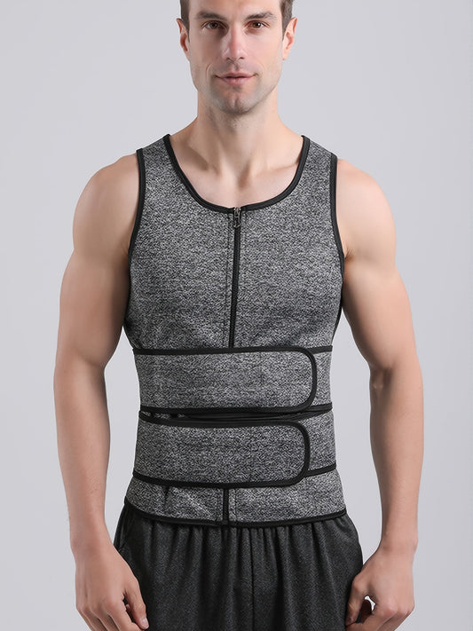 Waist Trainer Neoprene Sweat Vest Zipper With Adjustable Waist Trimmer Belt