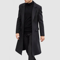 Men's Elegant Long Pocket Wool Coat