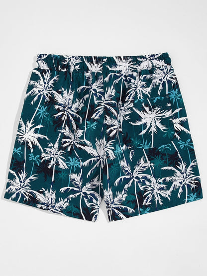 Men's Palm Tree Beach Drawstring Shorts