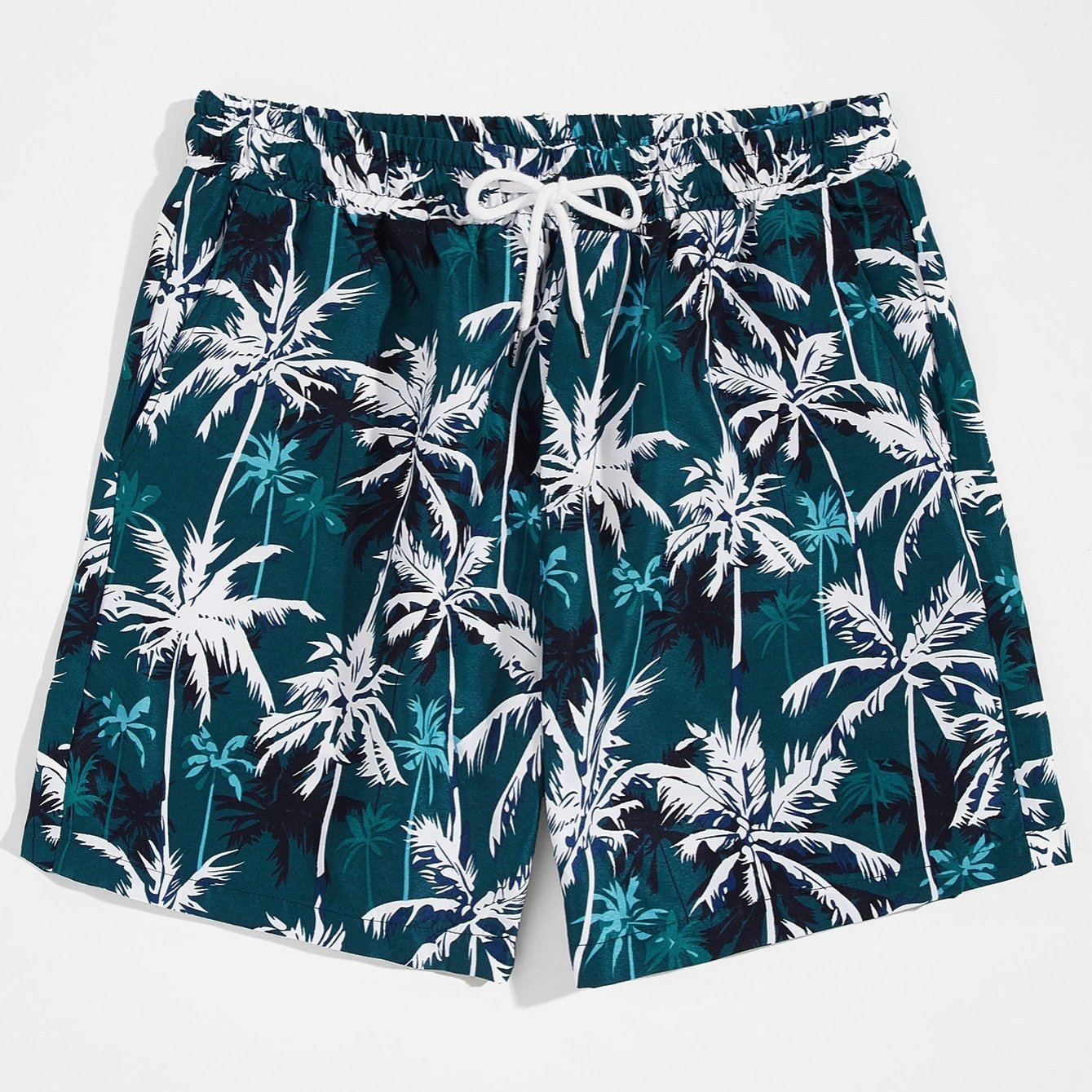 Men's Palm Tree Beach Drawstring Shorts