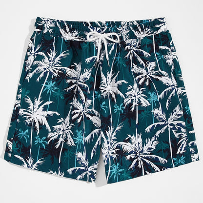 Men's Palm Tree Beach Drawstring Shorts