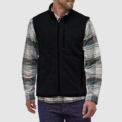 Men's Outdoor Fleece Vest Windproof Standing Collar Cardigan