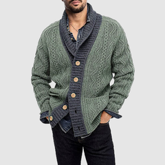 Long Sleeve Lapel Knit Sweater