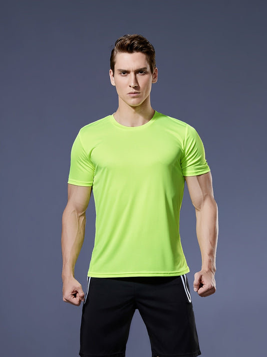 Men's Short Sleeve Athletic Quick Drying Lightweight Performance Sport Top Undershirt