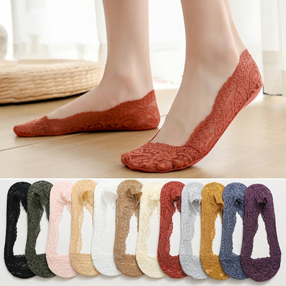 6 Pairs Women's Silicone Anti-Skid Invisible Boat Socks