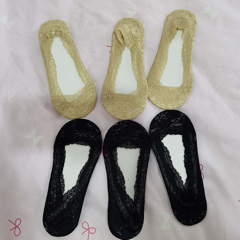 6 Pairs Women's Silicone Anti-Skid Invisible Boat Socks