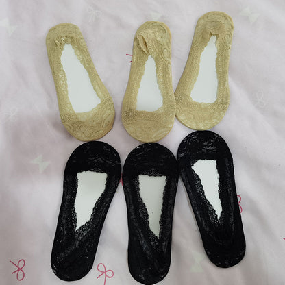 6 Pairs Women's Silicone Anti-Skid Invisible Boat Socks