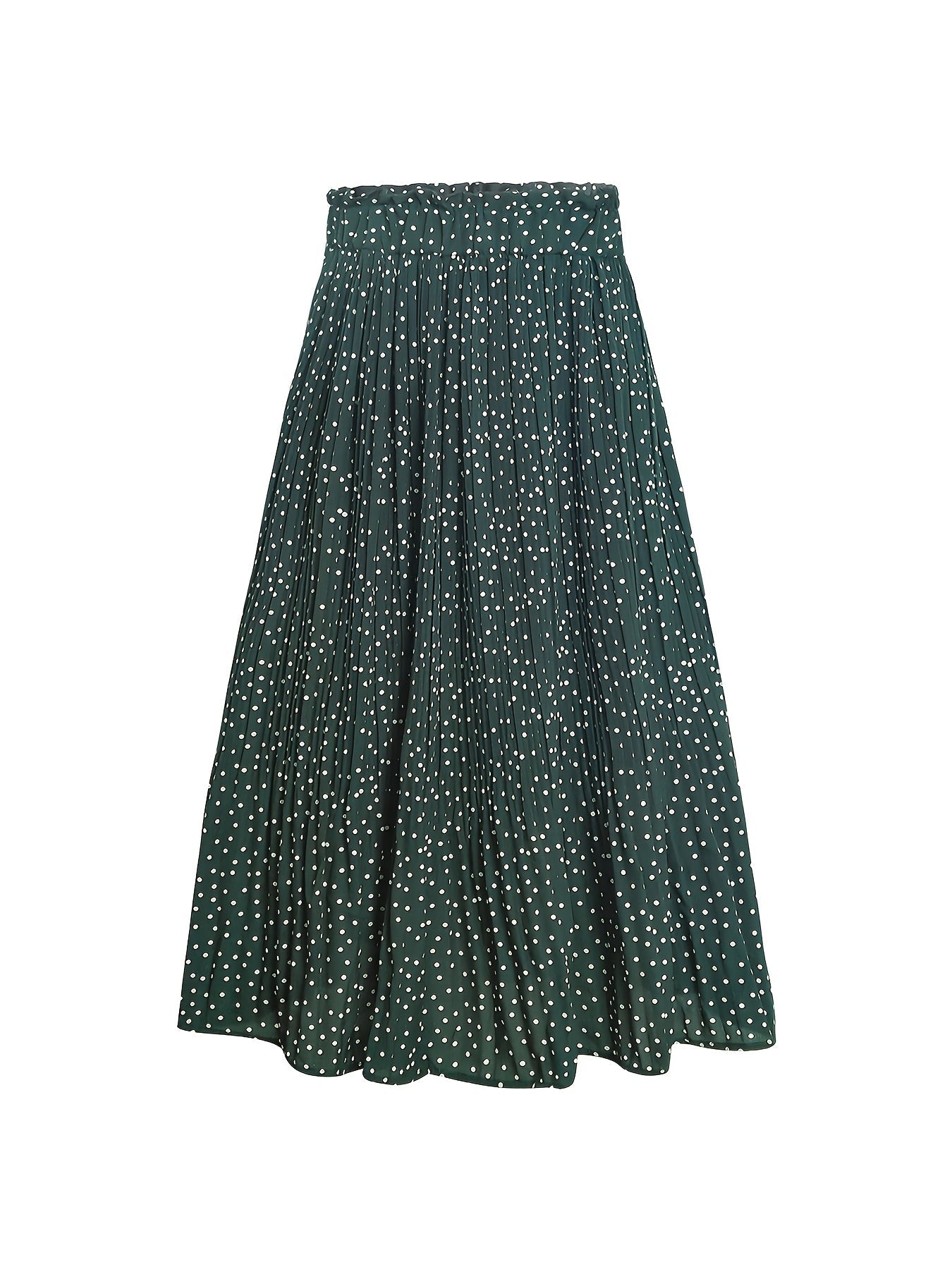 Pretty Polka Dot Pleated Skirt - High Waisted Spring Summer Casual Everyday