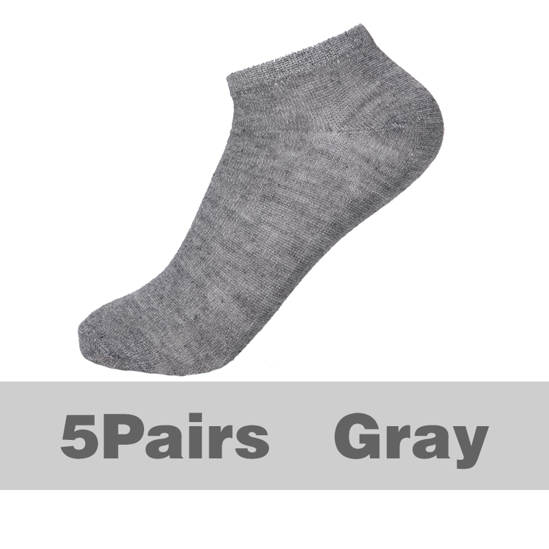 5pairs Men's Cotton Plain Color Breathable Anti-skid Sweat Resistant Sports Ankle Socks