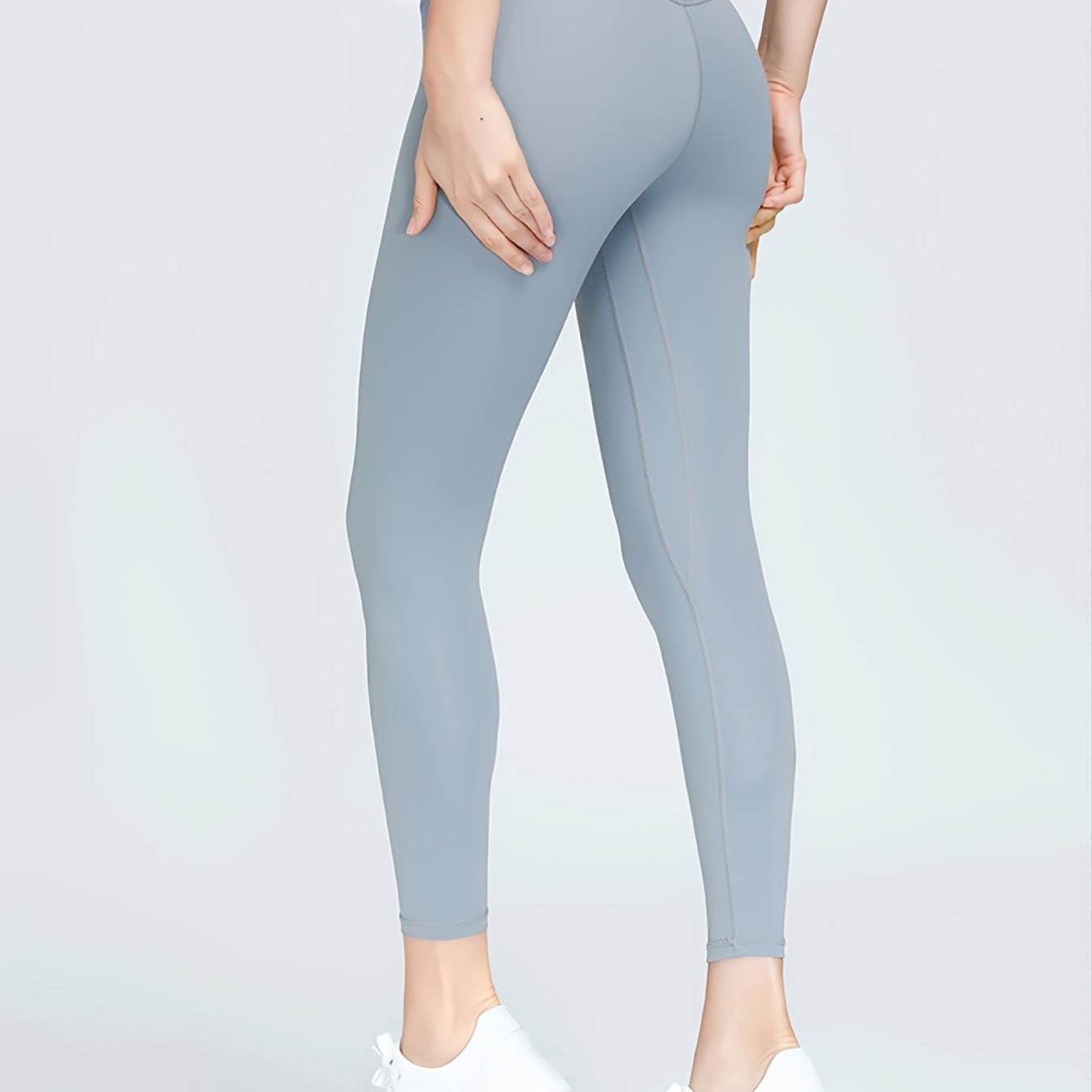 Women's Solid Color Seamless High-Waisted Sweat Absorption Yoga Leggings