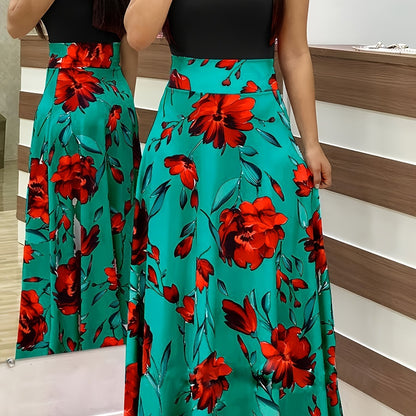 Casual Floral Print Crew Neck Short Sleeve Casual Every Day Dress