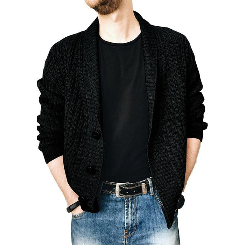 Men's Long Sleeved Cardigan Single Breasted Casual Sweater Knit Coat