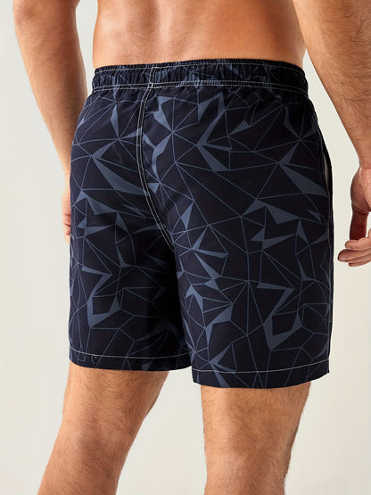 Men's Casual Geometric Pattern Beach Shorts