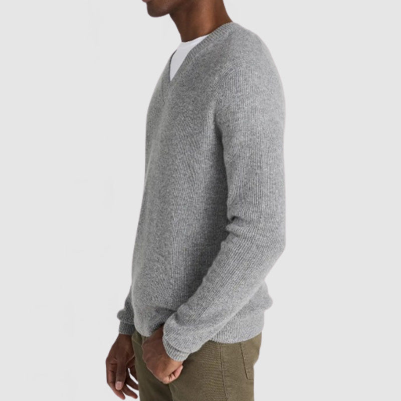 Men's Casual Loose V Neck Cashmere Sweater