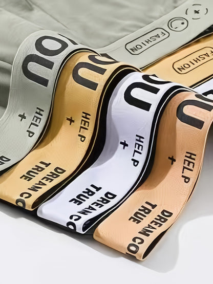 5pcs Men's Cotton Plain Color Breathable Soft Boxer Briefs Underwear