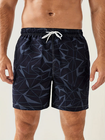 Men's Casual Geometric Pattern Beach Shorts