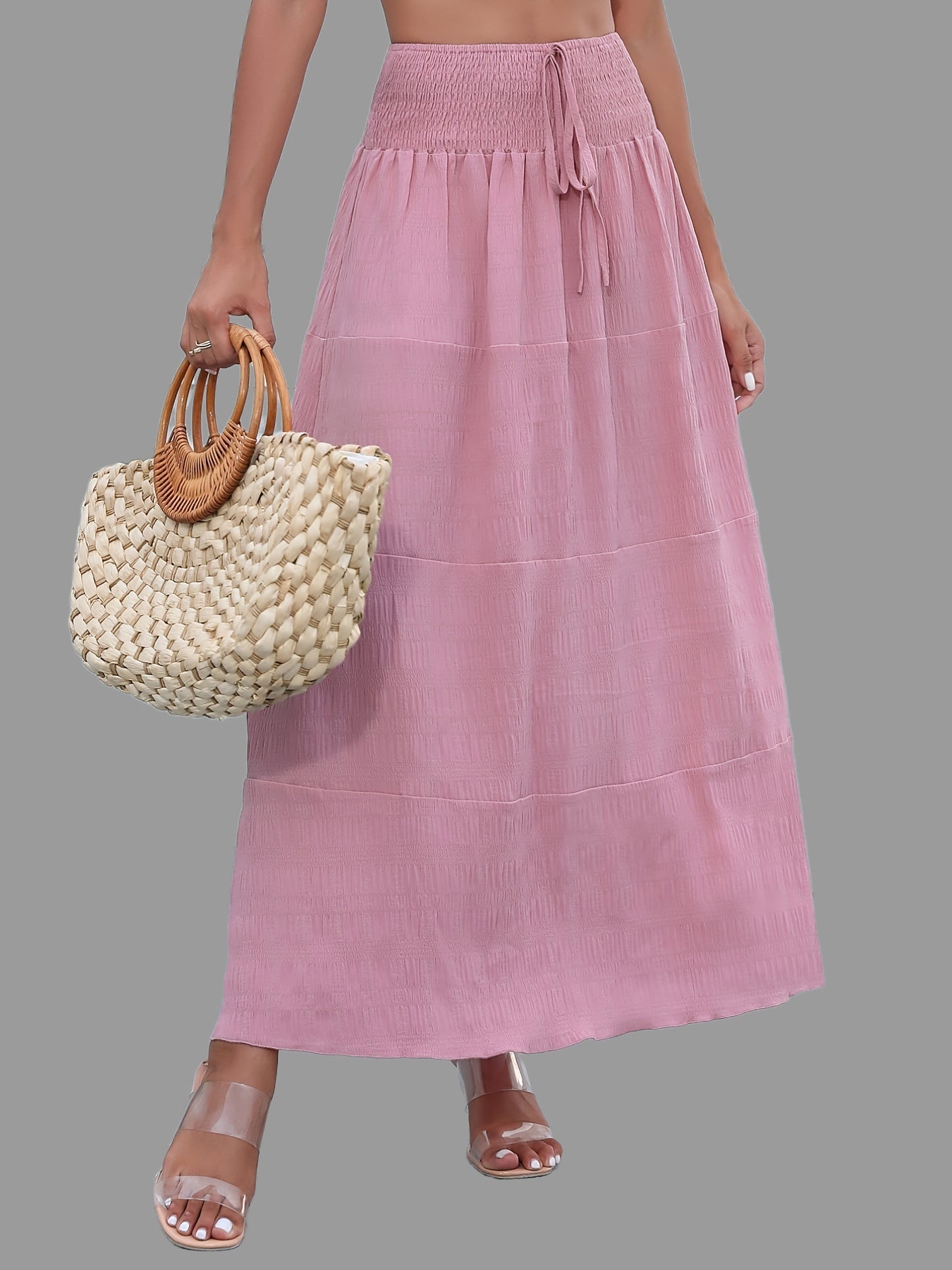 Casual Summer Long Solid High Waist Fashion Long Skirts