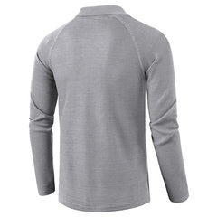 Men's long-sleeved lapel t-shirt fall top