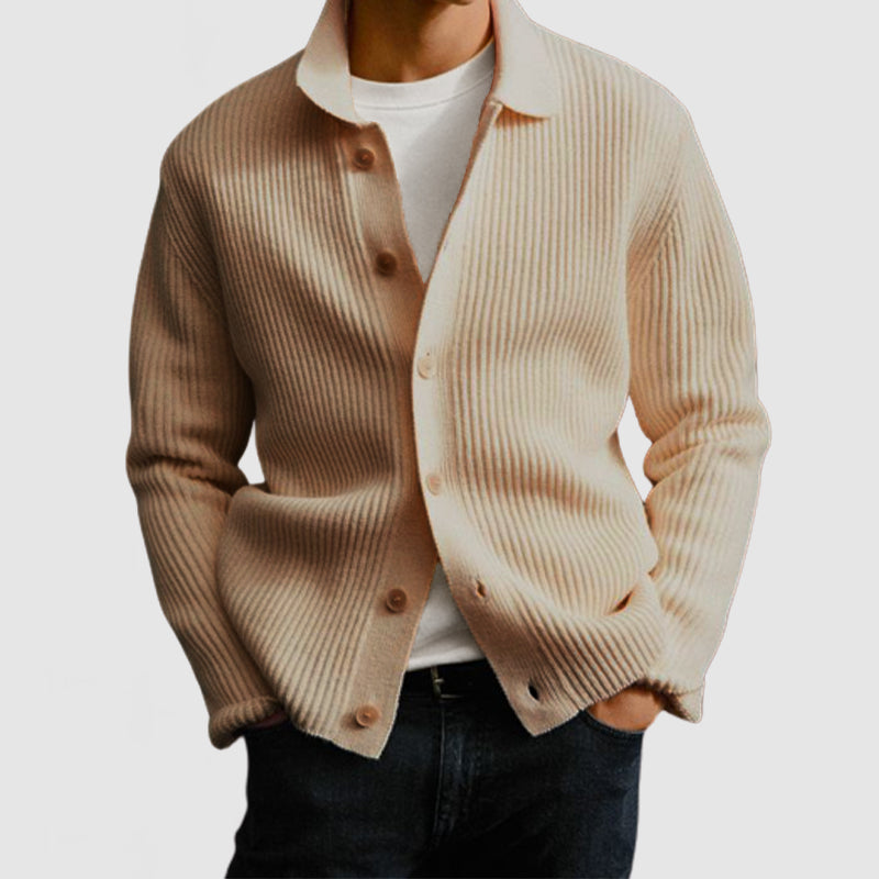 Men's Casual Lapel Button Knitted Cardigan