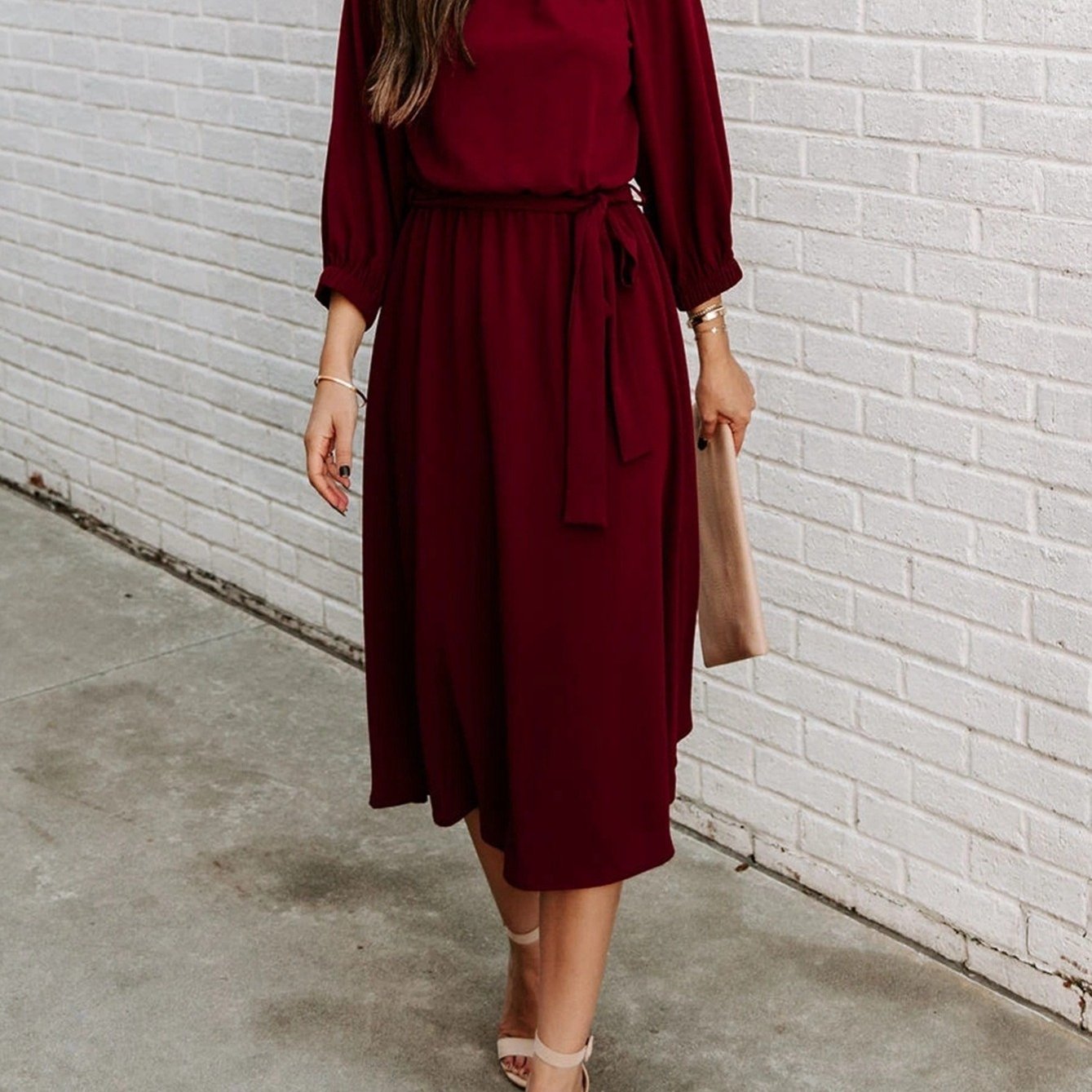Sexy Summer Women's High Waist Slim Fashion Solid Color Slim Temperament Maxi Dresses