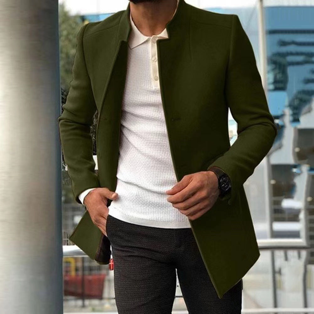 Men's autumn and winter casual men's jacket jacket new suit version of the solid color coat