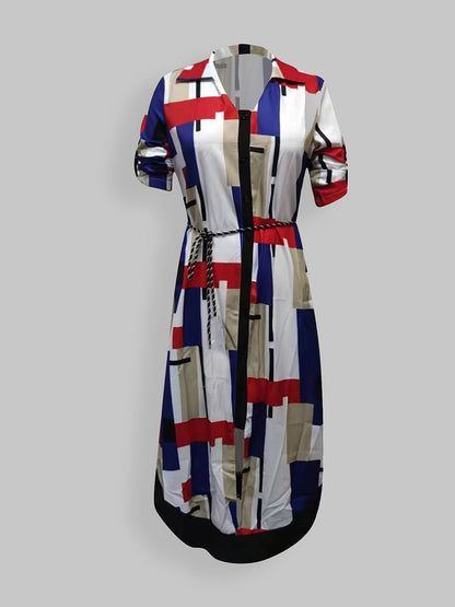 Elegant Summer High Waist Fashion Ditsy Floral Print Slim Temperament Maxi Dresses