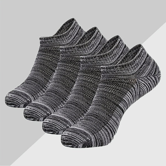 4pairs Men's Cushioned Low Cut Athletic Breathable Socks For Running