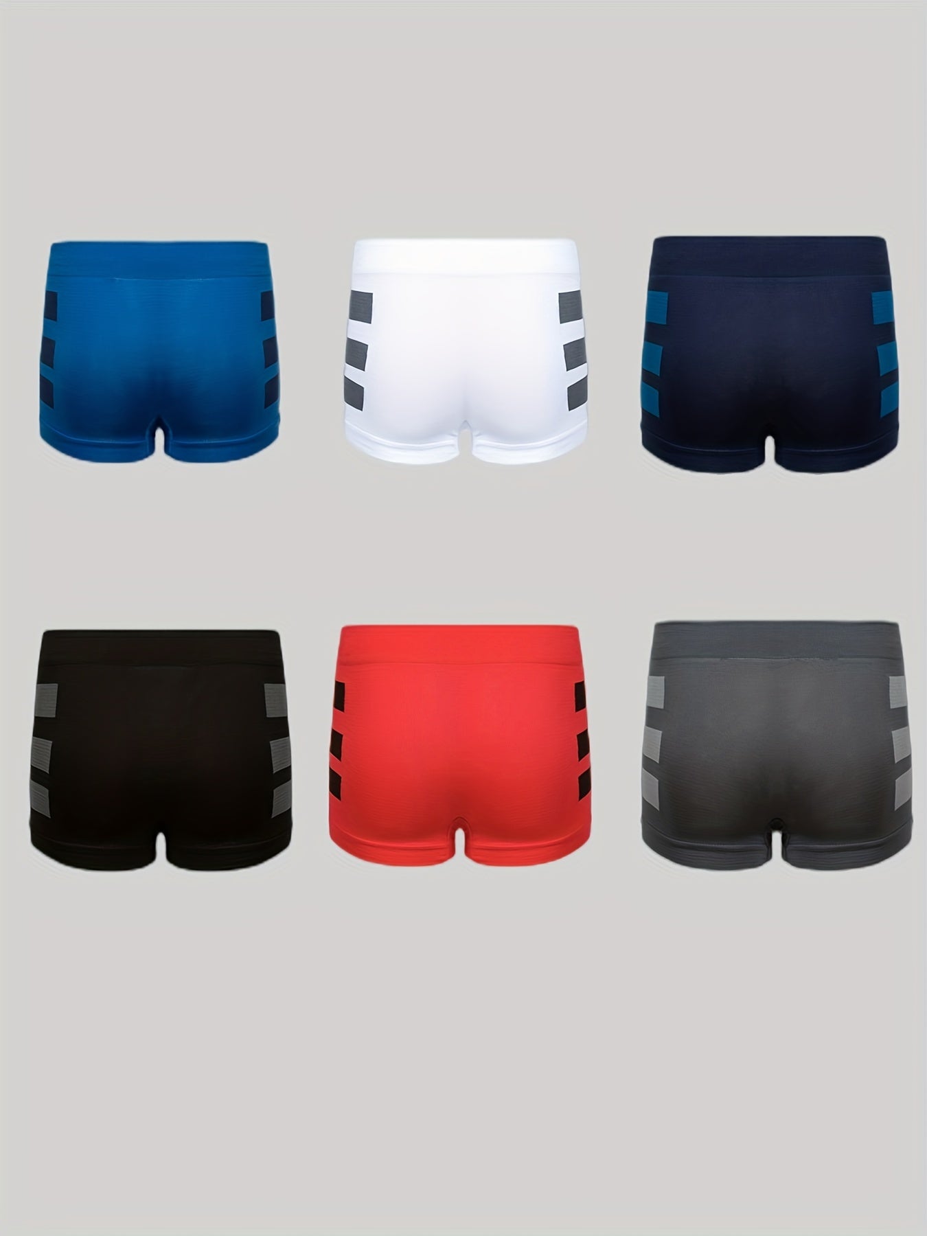 6 PACK Men's Stretch Multi-color Boxer Briefs Underwear