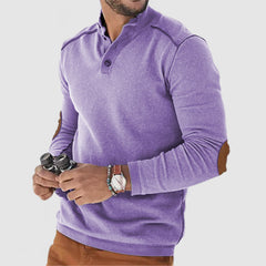 Men's Retro Stand Collar Contrast Color Long Sleeve Sweatshirt