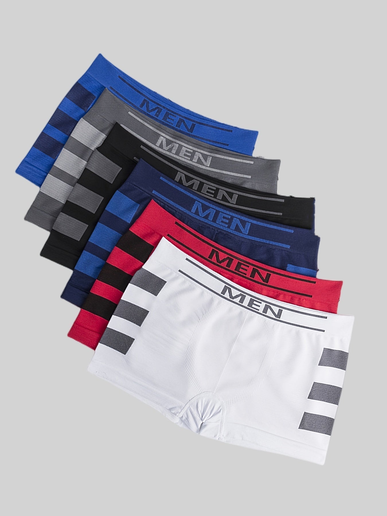6 PACK Men's Stretch Multi-color Boxer Briefs Underwear
