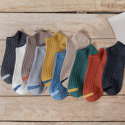 10pairs Men's Color Block Ankle Business Casual Socks