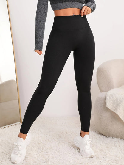 Black High Waist Yoga Sports Leggings Stretchy Slim Fit Bike Pants