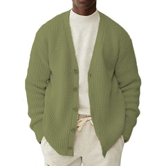 Solid Color Button Knit Sweater