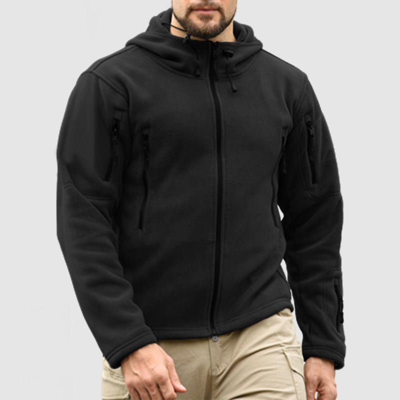 Men's Outdoor Commuting Tactical Thickened Hooded Fleece Jacket
