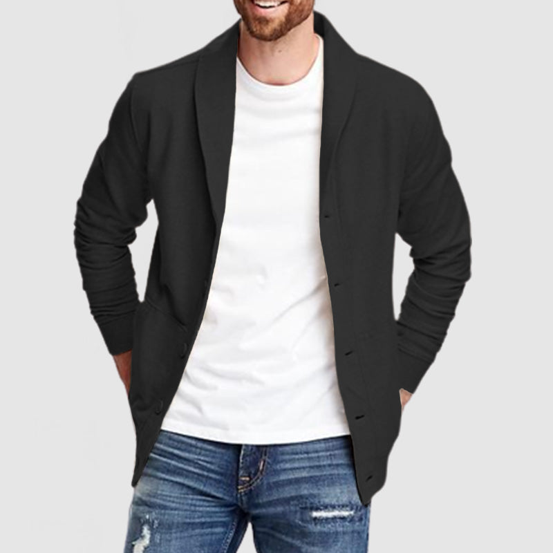 Men's Classic Lapel Long Sleeve Loose Jacket NEW