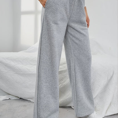 Casual Loose Long Solid Drawstring Fashion Slant Pocket Sweatpants