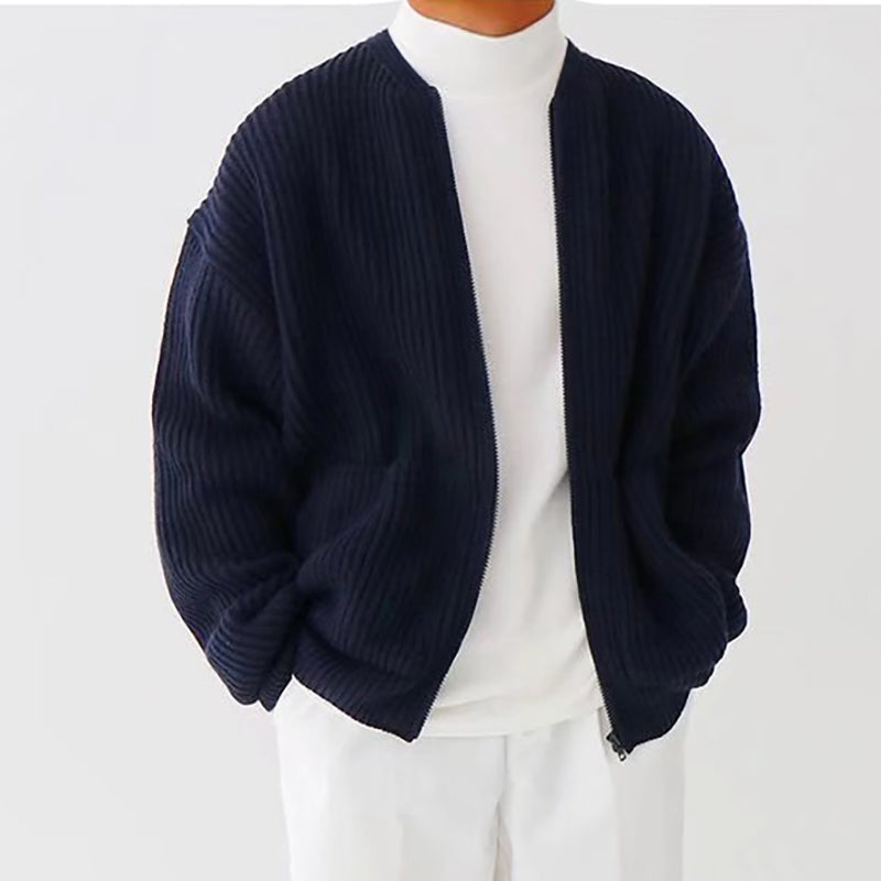 Men's Wool Thick Stick Knitted Cardigan Sweater Outerwear