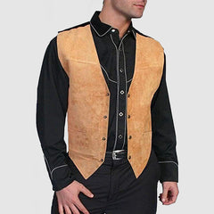 Men's Vintage Double-Breasted V-Neck Sleeveless Vest