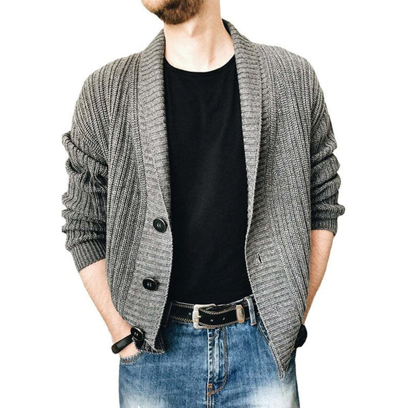 Men's Long Sleeved Cardigan Single Breasted Casual Sweater Knit Coat